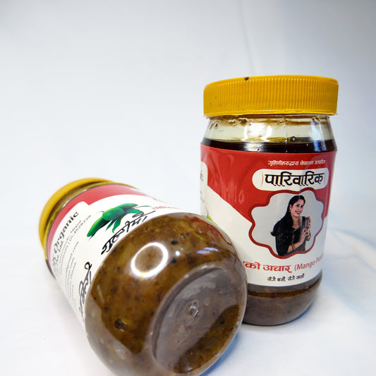 Gulio Piro Aap ko Aachar — Sweet & Spicy Mango Pickle
