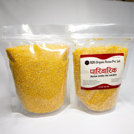 Pahelo Makai Ko Chakhyala — Organic Yellow Corn Grits