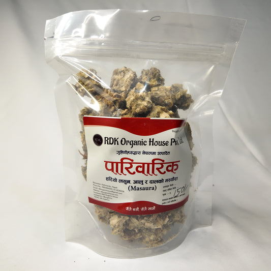 Lasun Aalu Masyeura — Garlic Potato Sun-Dried Dumplings